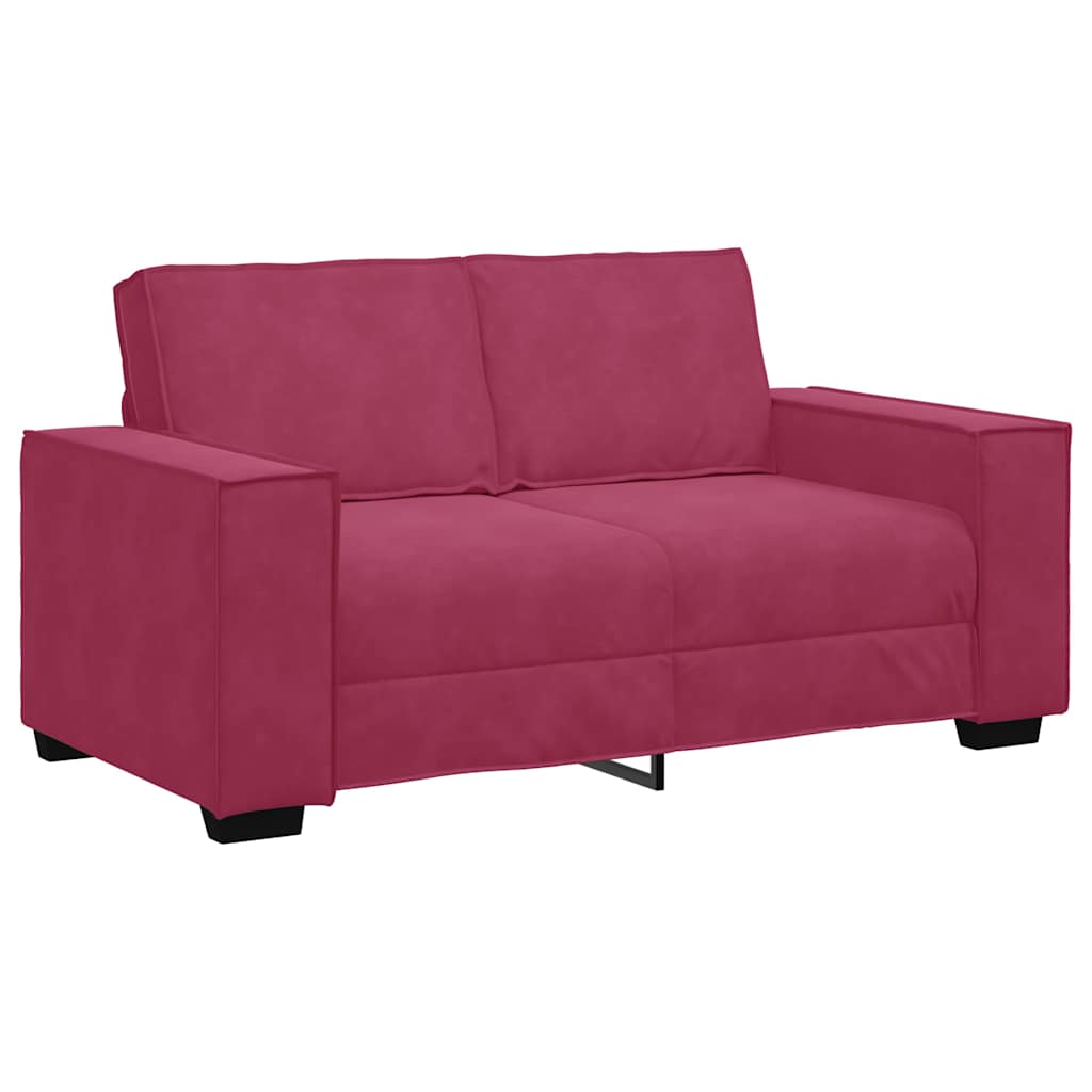 2-delige Loungeset met kussens fluweel wijnrood is nu te koop bij PeponiXL, paradijselijk wonen!