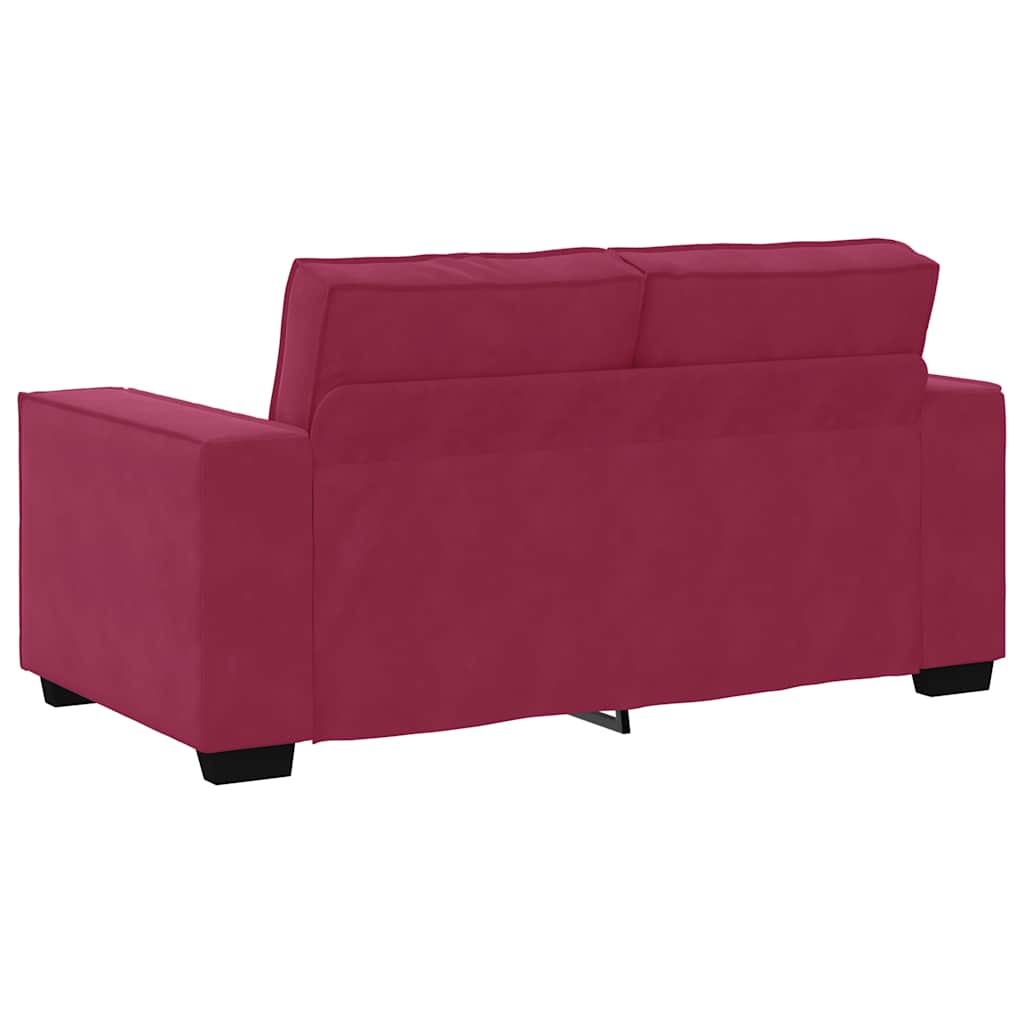 2-delige Loungeset met kussens fluweel wijnrood is nu te koop bij PeponiXL, paradijselijk wonen!