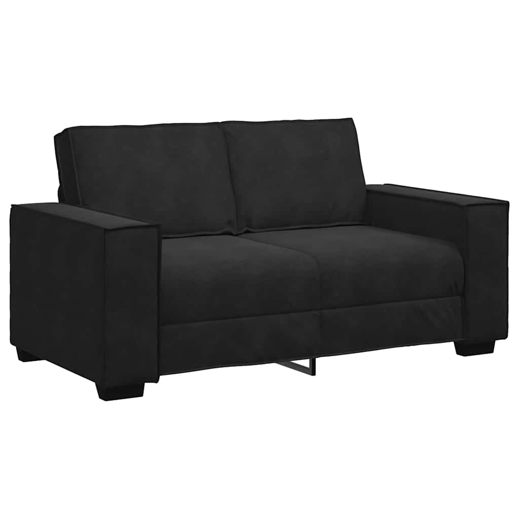 2-delige Loungeset met kussens fluweel zwart is nu te koop bij PeponiXL, paradijselijk wonen!