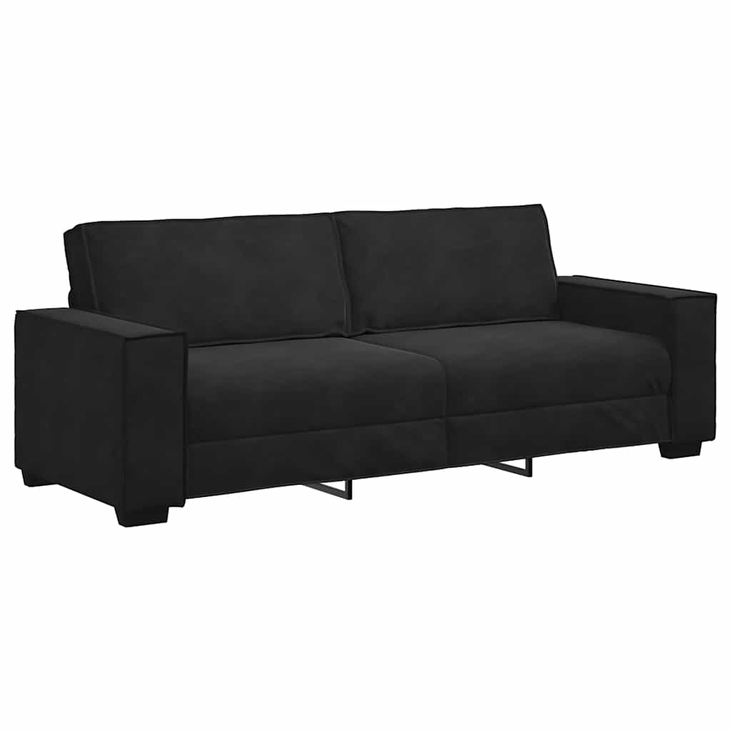 2-delige Loungeset met kussens fluweel zwart is nu te koop bij PeponiXL, paradijselijk wonen!