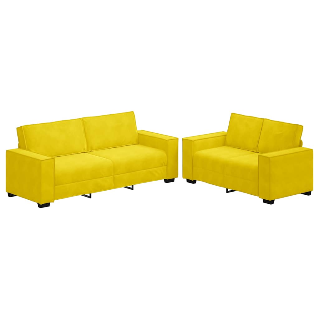 2-delige Loungeset met kussens fluweel geel is nu te koop bij PeponiXL, paradijselijk wonen!