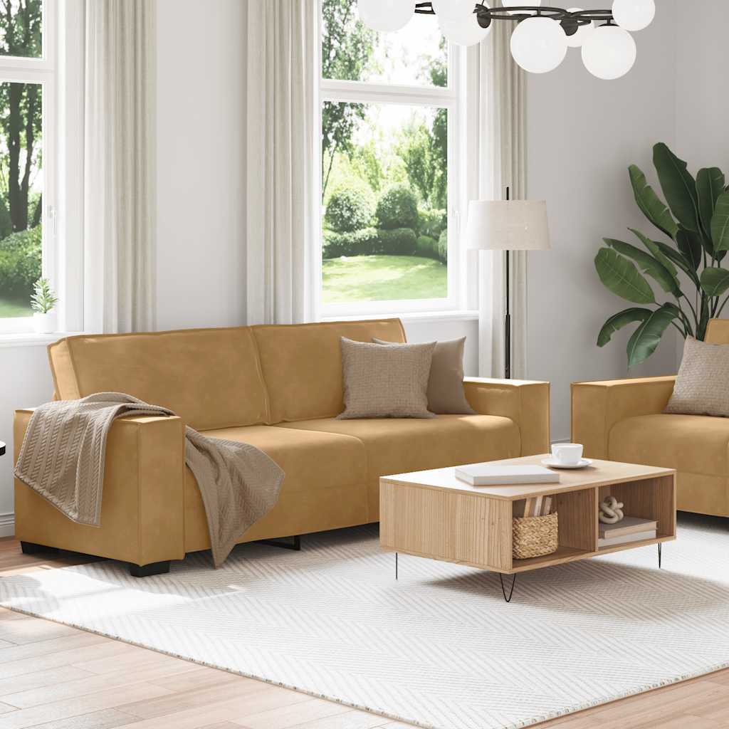 2-delige Loungeset met kussens fluweel bruin is nu te koop bij PeponiXL, paradijselijk wonen!