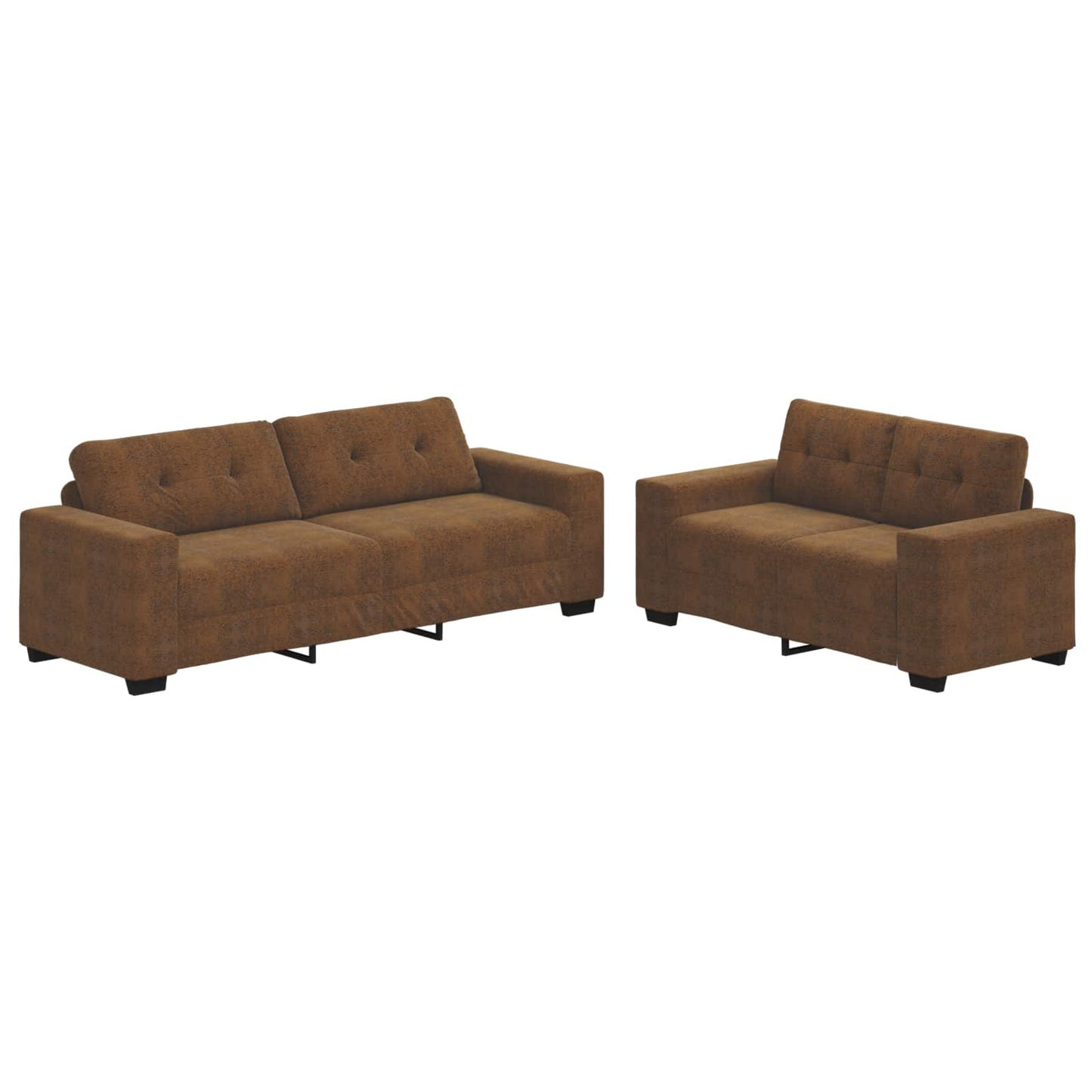 Bank 2 pcs Bruin 221 x 80 x 80 cm Stof