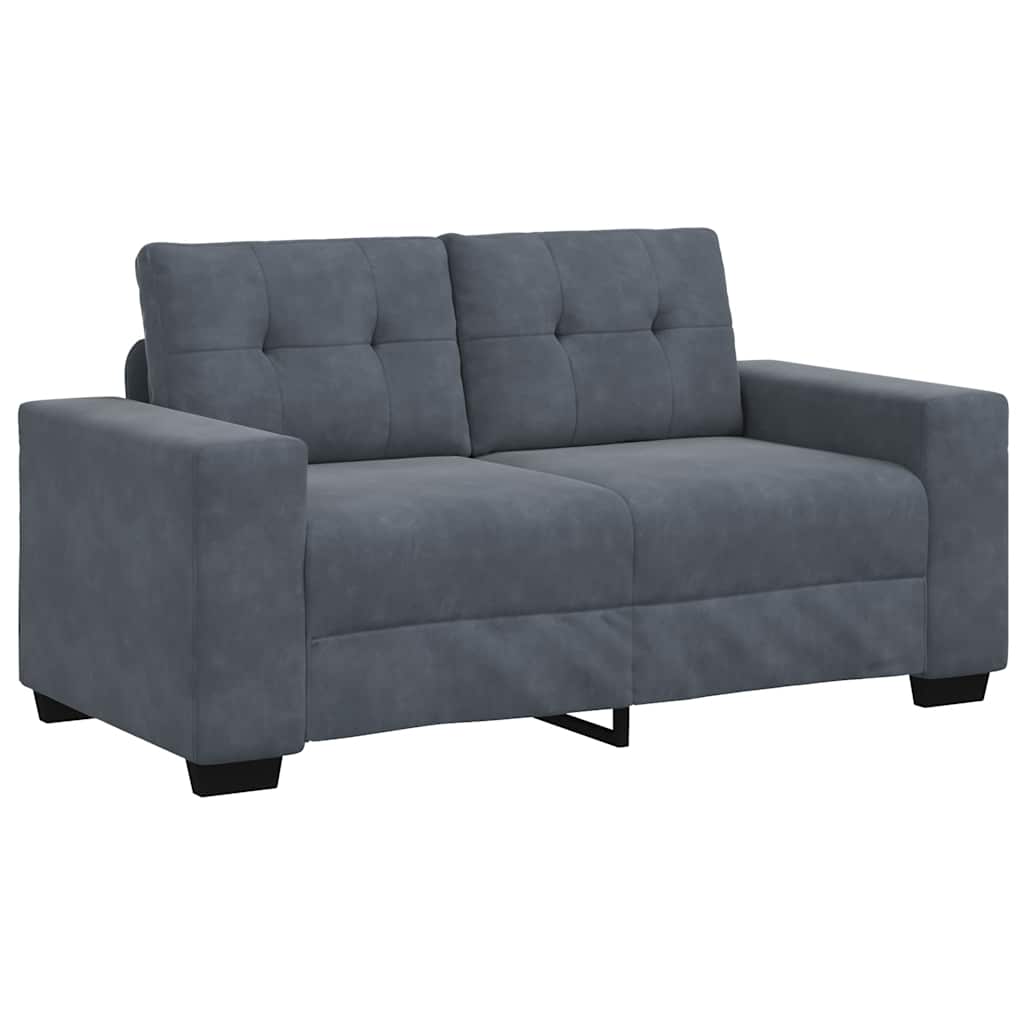 2-delige bankset met kussens, donkergrijs fluweel is nu te koop bij PeponiXL, paradijselijk wonen!