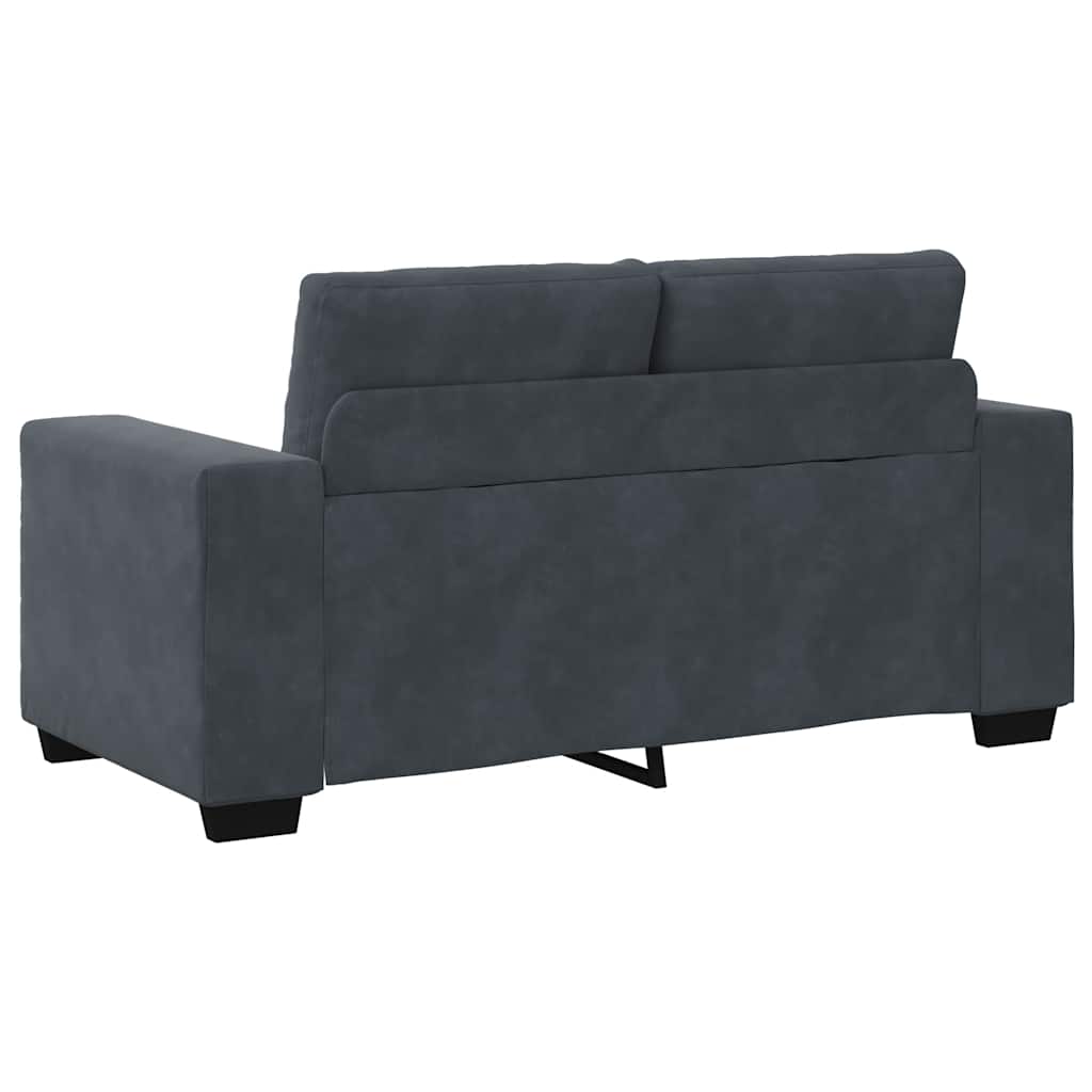 2-delige bankset met kussens, donkergrijs fluweel is nu te koop bij PeponiXL, paradijselijk wonen!