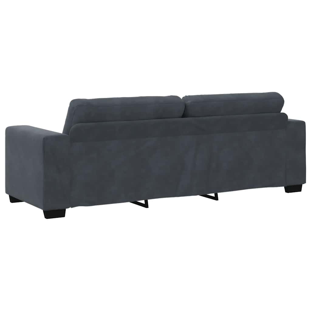 2-delige bankset met kussens, donkergrijs fluweel is nu te koop bij PeponiXL, paradijselijk wonen!