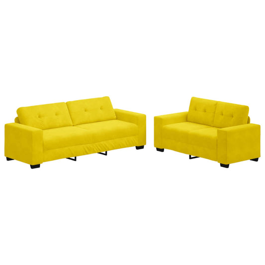 Bank 2 pcs Geel 221 x 80 x 80 cm Stof is nu te koop bij PeponiXL, paradijselijk wonen!