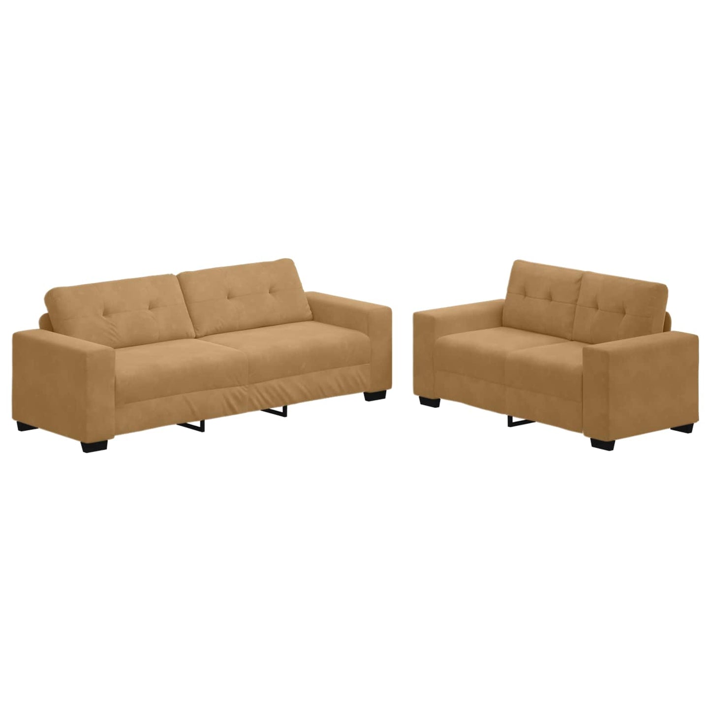 Bank 2 pcs Bruin 221 x 80 x 80 cm Fluweel