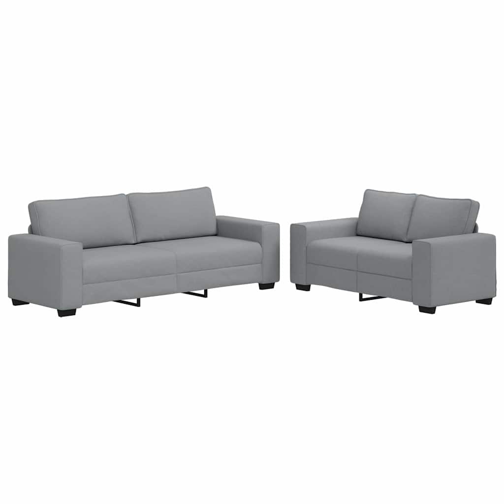 2-delige Loungeset met kussens stof lichtgrijs is nu te koop bij PeponiXL, paradijselijk wonen!