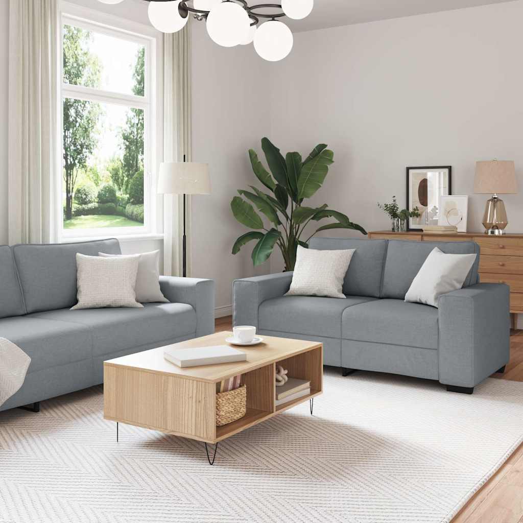 2-delige Loungeset met kussens stof lichtgrijs is nu te koop bij PeponiXL, paradijselijk wonen!