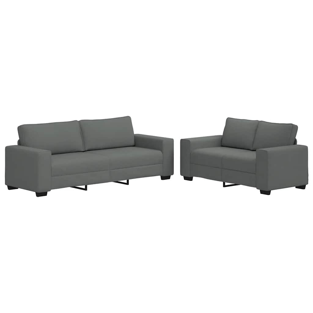 2-delige Loungeset met kussens stof donkergrijs is nu te koop bij PeponiXL, paradijselijk wonen!