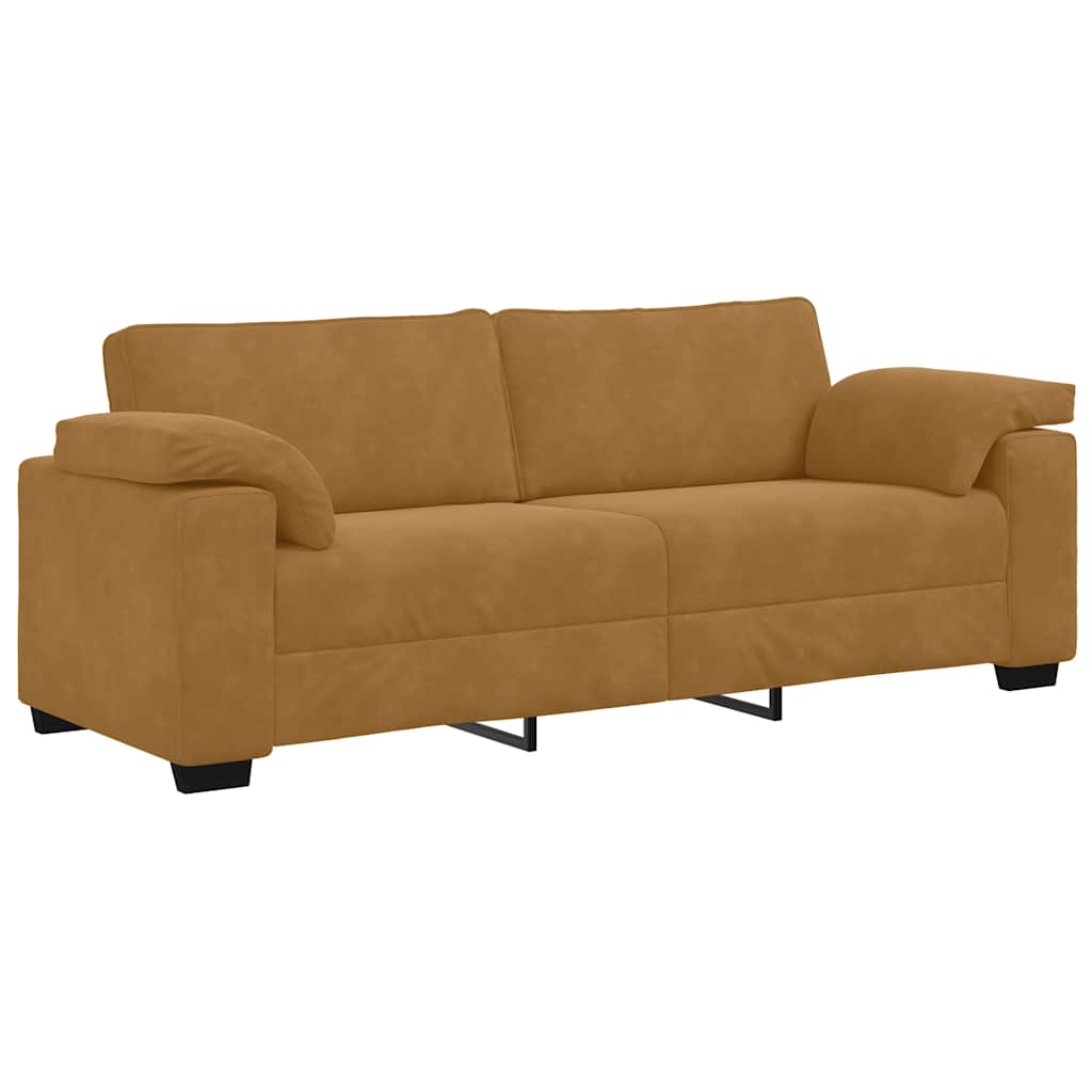 2-delige bankset met kussens bruin fluweel is nu te koop bij PeponiXL, paradijselijk wonen!