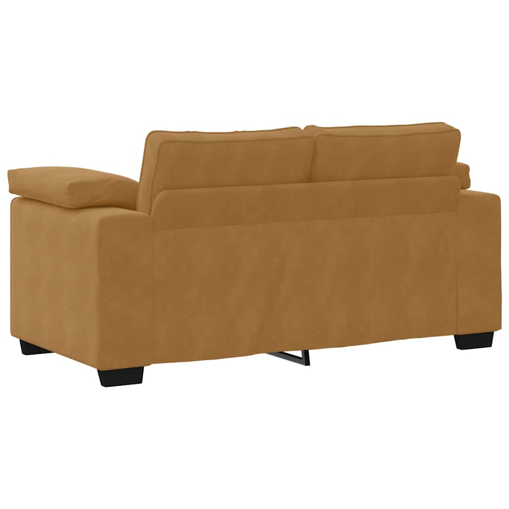 2-delige bankset met kussens bruin fluweel is nu te koop bij PeponiXL, paradijselijk wonen!