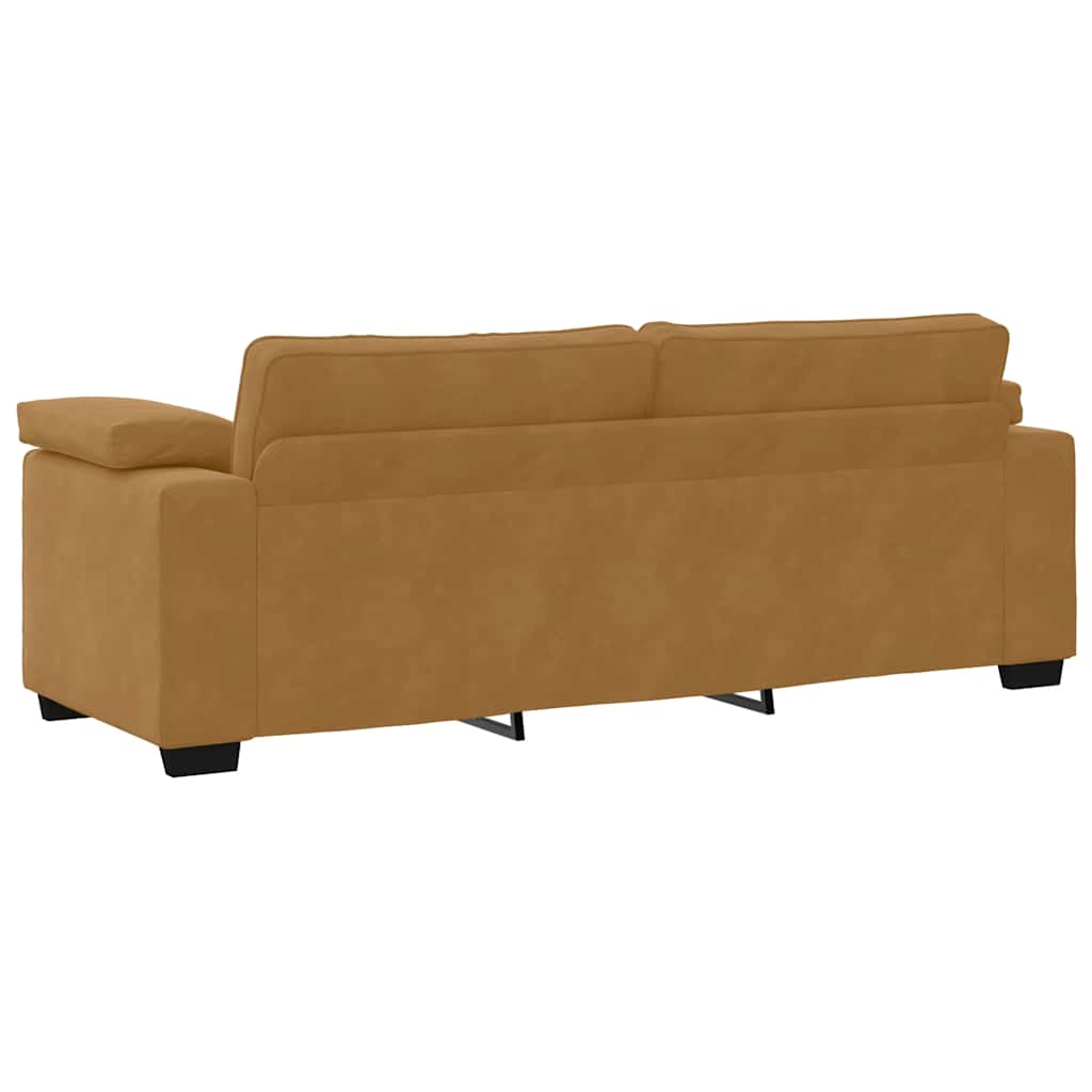 2-delige bankset met kussens bruin fluweel is nu te koop bij PeponiXL, paradijselijk wonen!
