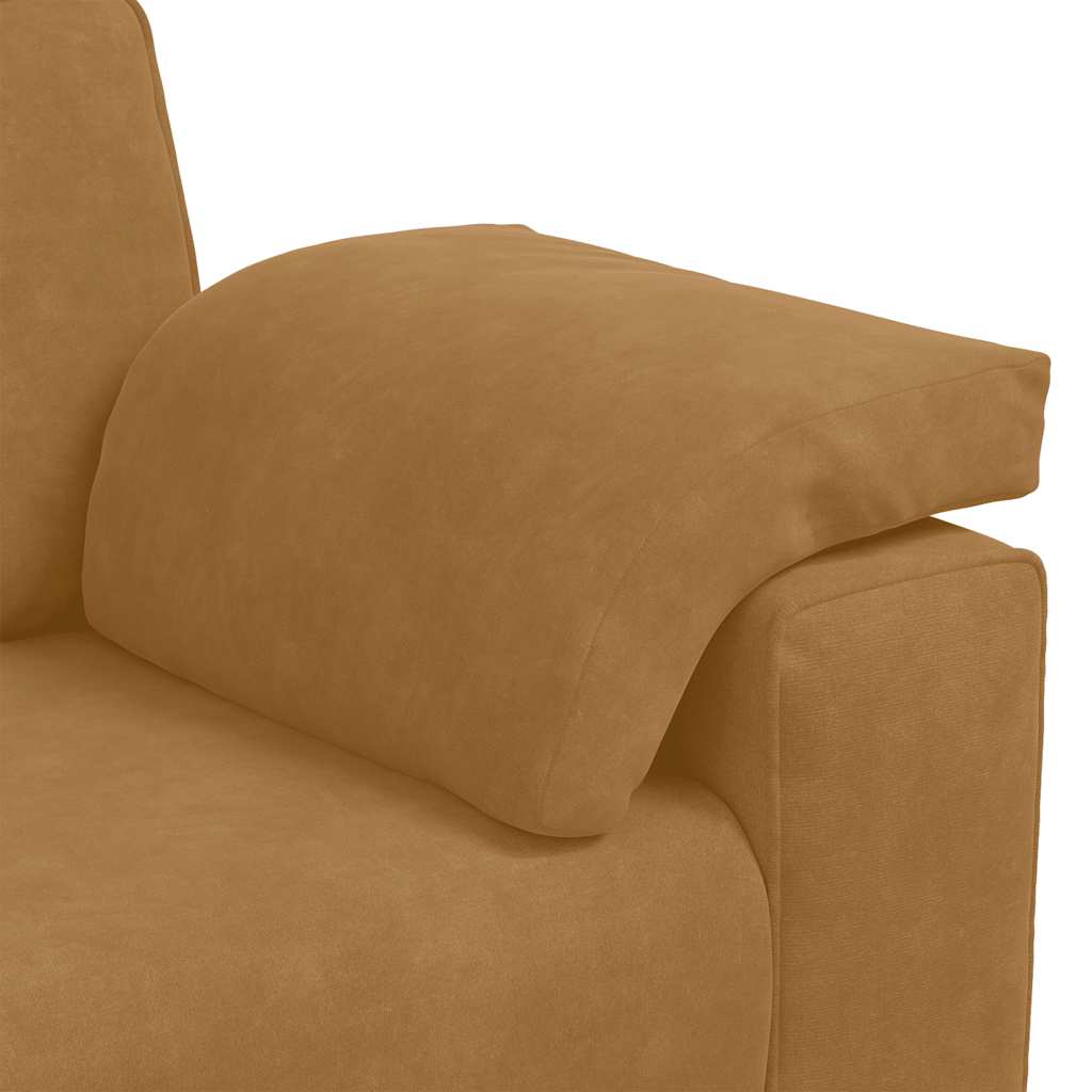 2-delige bankset met kussens bruin fluweel is nu te koop bij PeponiXL, paradijselijk wonen!
