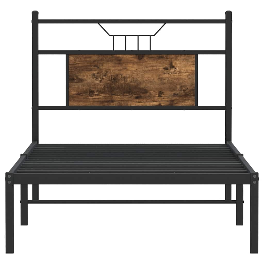 Bedframe zonder matras hout gerookt eikenkleurig 75x190 cm is nu te koop bij PeponiXL, paradijselijk wonen!