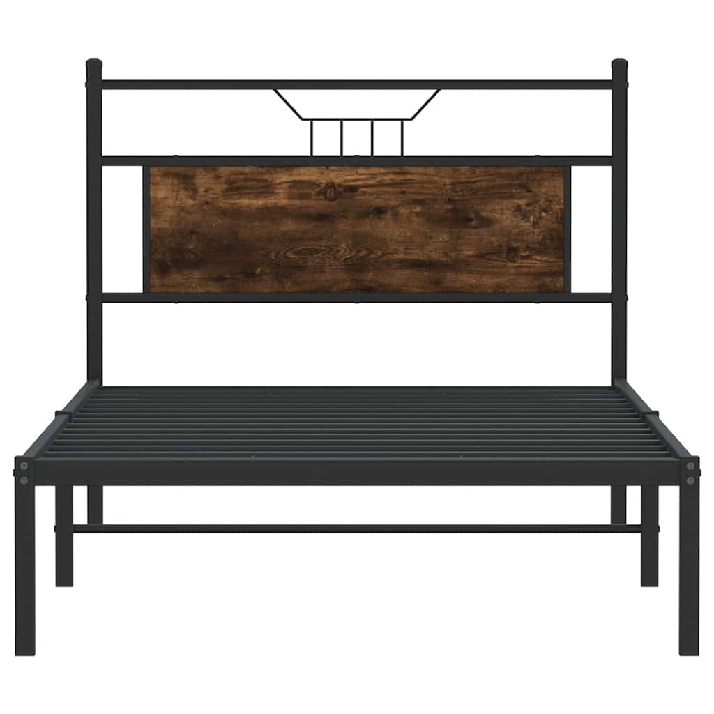Bedframe zonder matras hout gerookt eikenkleurig 100x190 cm is nu te koop bij PeponiXL, paradijselijk wonen!