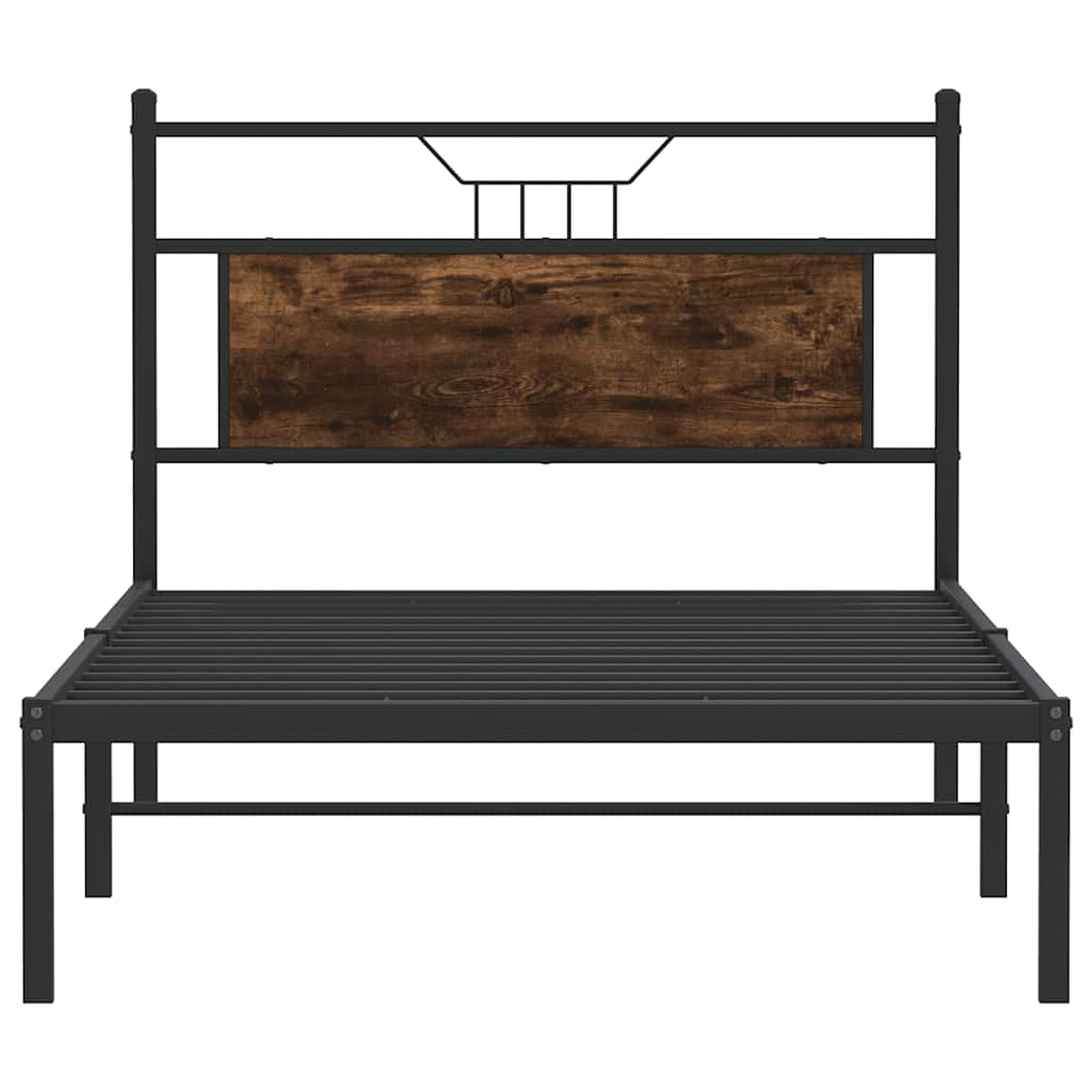 Bedframe zonder matras hout gerookt eikenkleurig 100x200 cm is nu te koop bij PeponiXL, paradijselijk wonen!