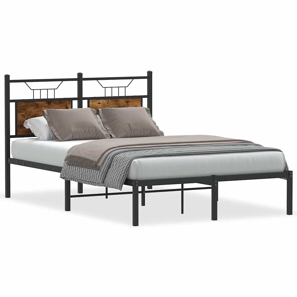 Bedframe zonder matras hout gerookt eikenkleurig 120x190 cm is nu te koop bij PeponiXL, paradijselijk wonen!