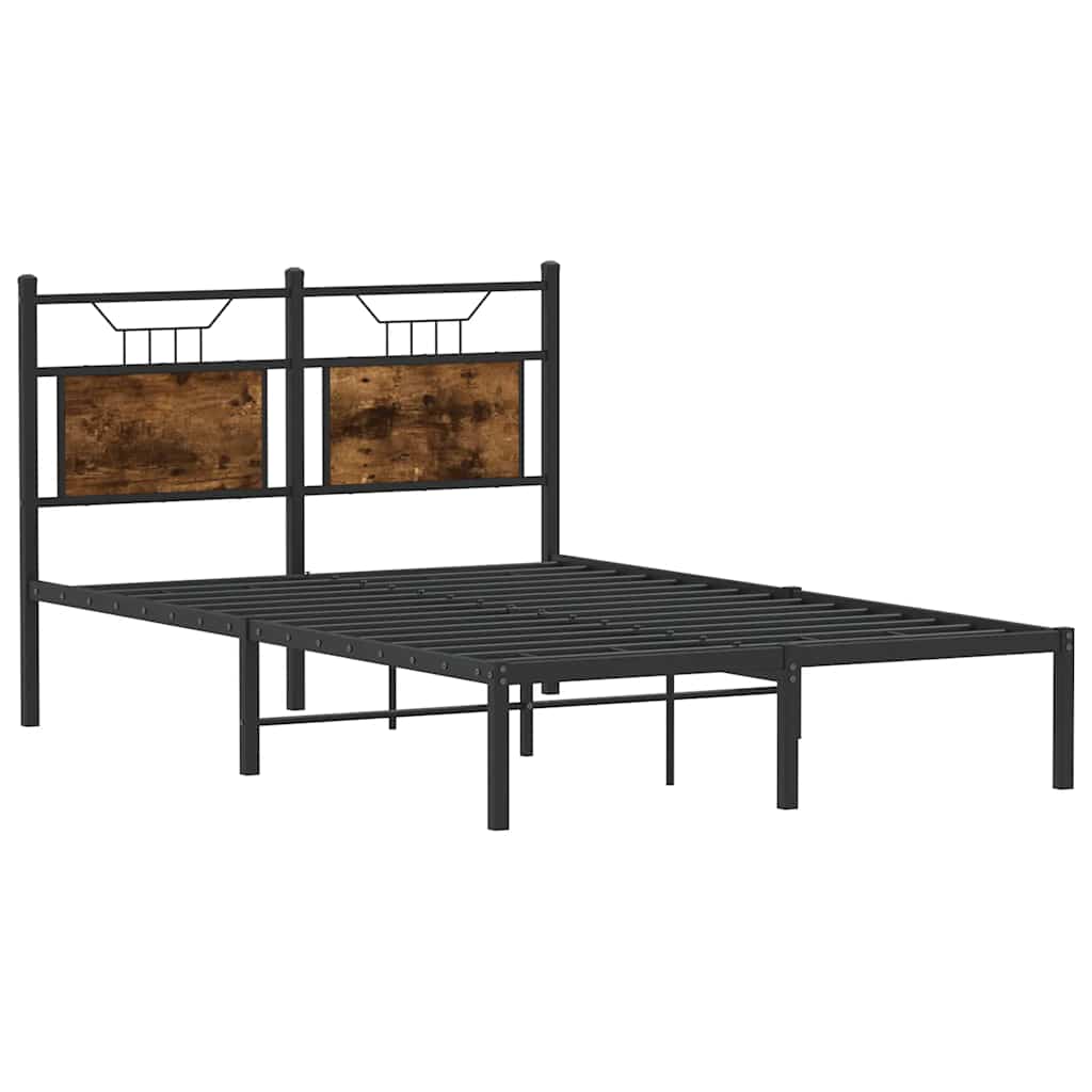 Bedframe zonder matras hout gerookt eikenkleurig 120x190 cm is nu te koop bij PeponiXL, paradijselijk wonen!
