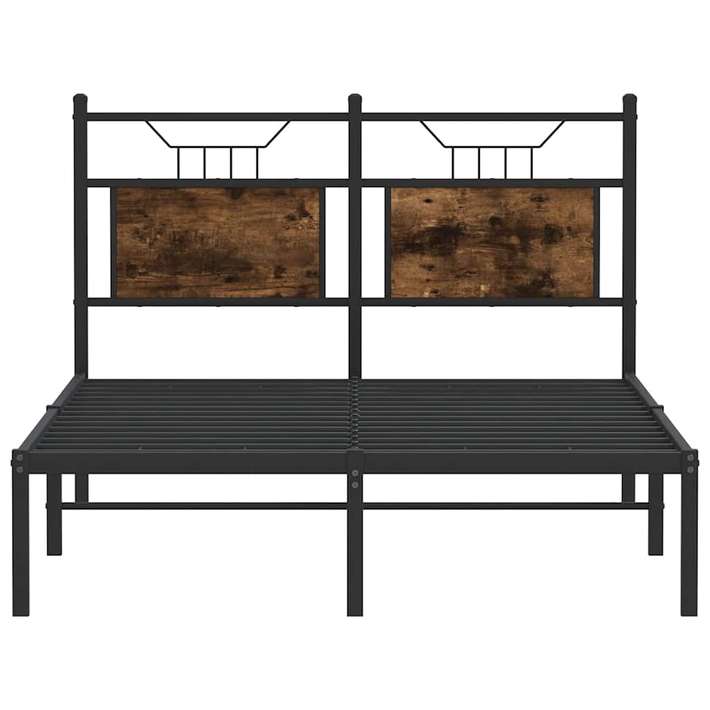 Bedframe zonder matras hout gerookt eikenkleurig 120x190 cm is nu te koop bij PeponiXL, paradijselijk wonen!