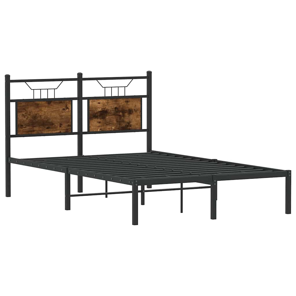 Bedframe zonder matras hout gerookt eikenkleurig 120x200 cm is nu te koop bij PeponiXL, paradijselijk wonen!