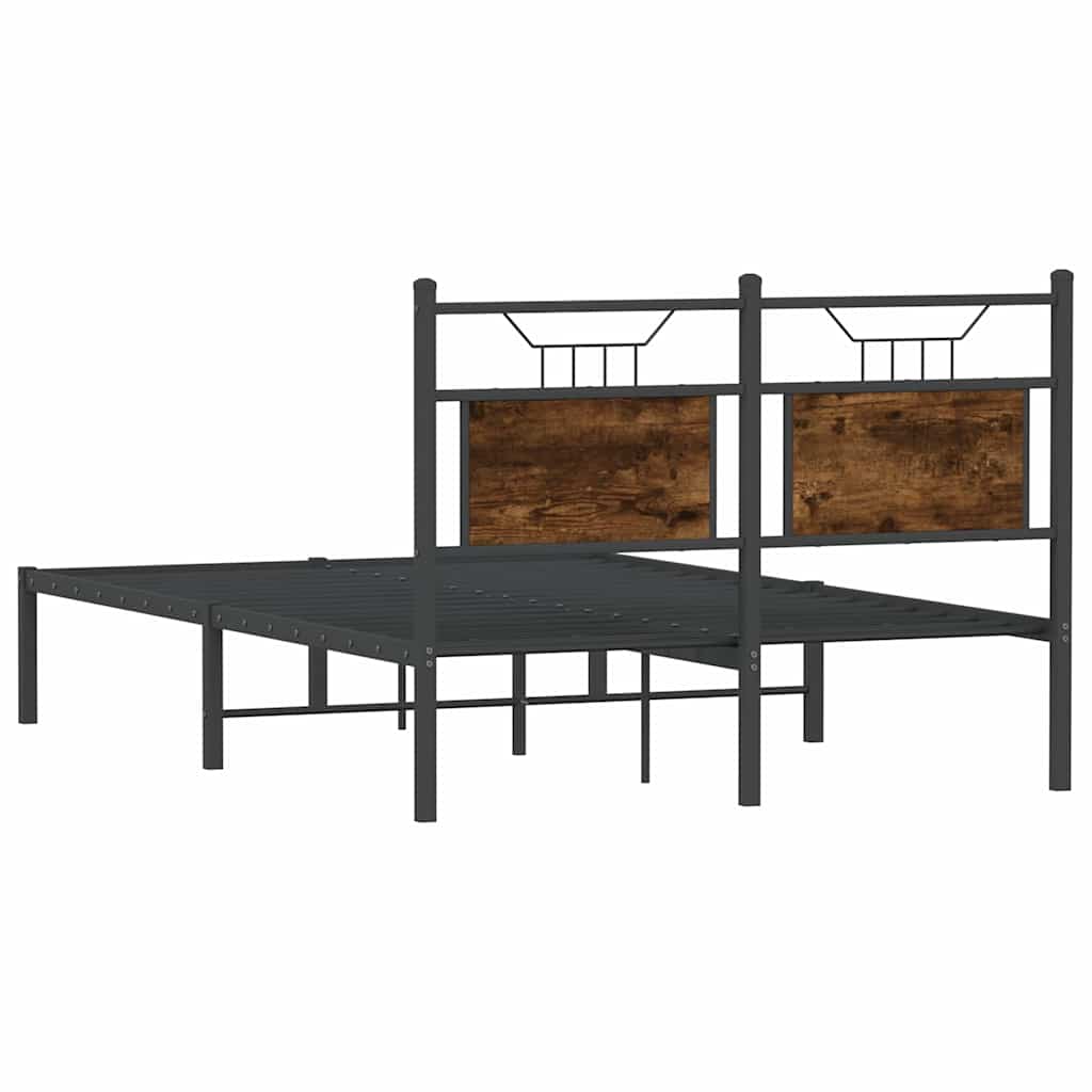 Bedframe zonder matras hout gerookt eikenkleurig 120x200 cm is nu te koop bij PeponiXL, paradijselijk wonen!