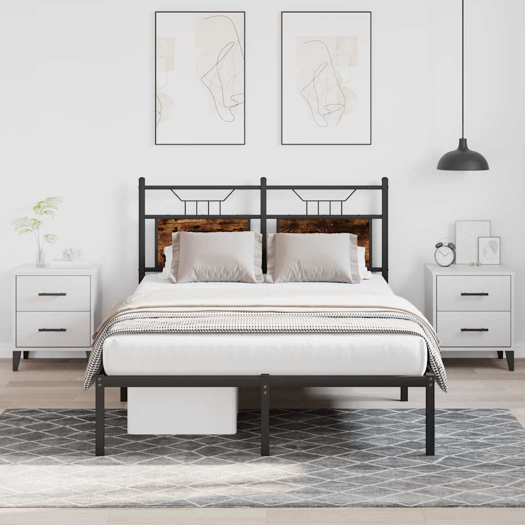 Bedframe zonder matras hout gerookt eikenkleurig 120x200 cm is nu te koop bij PeponiXL, paradijselijk wonen!