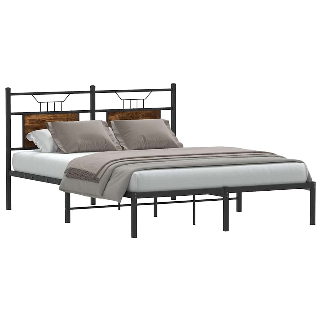 Bedframe zonder matras hout gerookt eikenkleurig 140x190 cm is nu te koop bij PeponiXL, paradijselijk wonen!