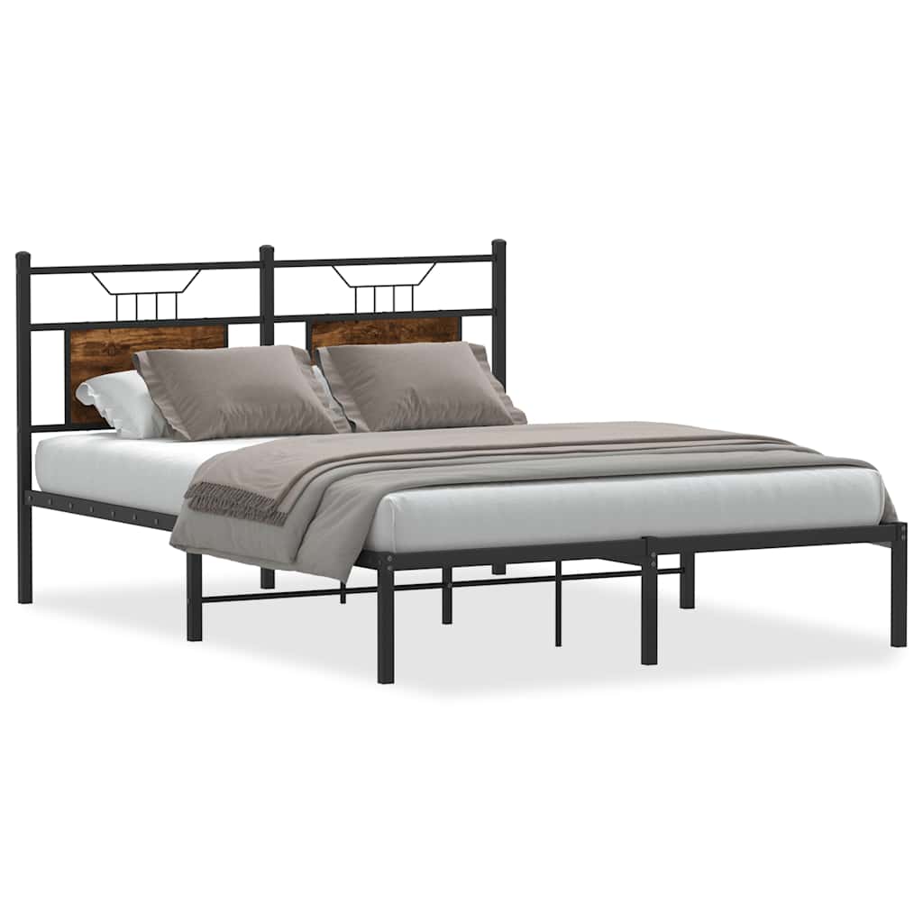 Bedframe zonder matras hout gerookt eikenkleurig 140x200 cm is nu te koop bij PeponiXL, paradijselijk wonen!