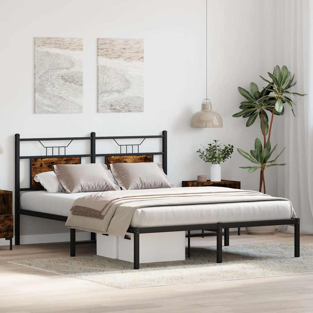 Bedframe zonder matras hout gerookt eikenkleurig 140x200 cm is nu te koop bij PeponiXL, paradijselijk wonen!