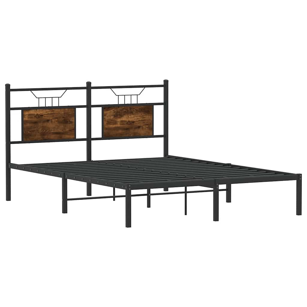 Bedframe zonder matras hout gerookt eikenkleurig 140x200 cm is nu te koop bij PeponiXL, paradijselijk wonen!