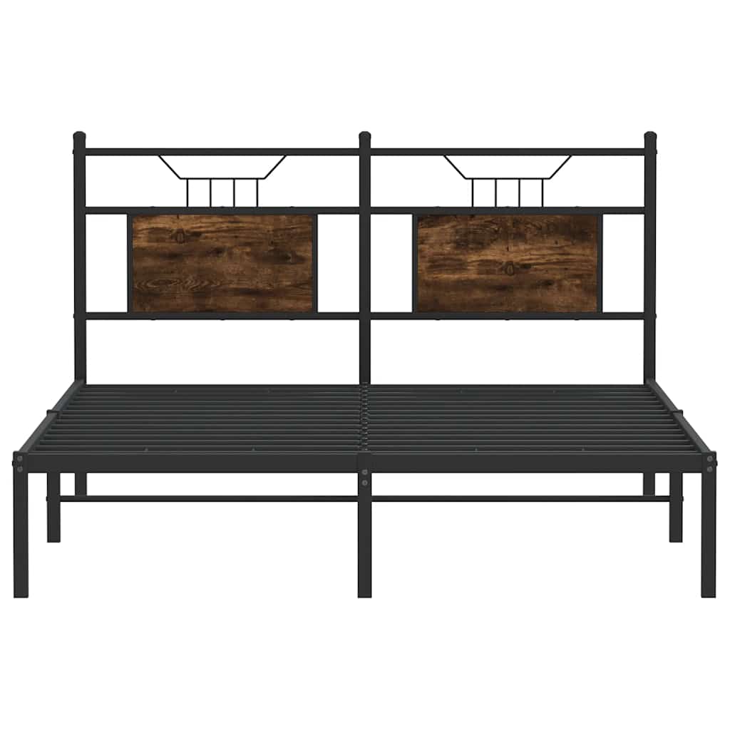 Bedframe zonder matras hout gerookt eikenkleurig 140x200 cm is nu te koop bij PeponiXL, paradijselijk wonen!