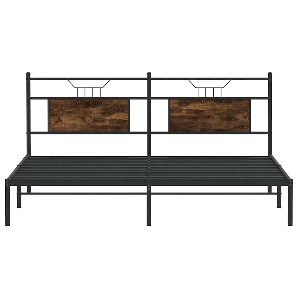 Bedframe zonder matras hout gerookt eikenkleurig 160x200 cm is nu te koop bij PeponiXL, paradijselijk wonen!