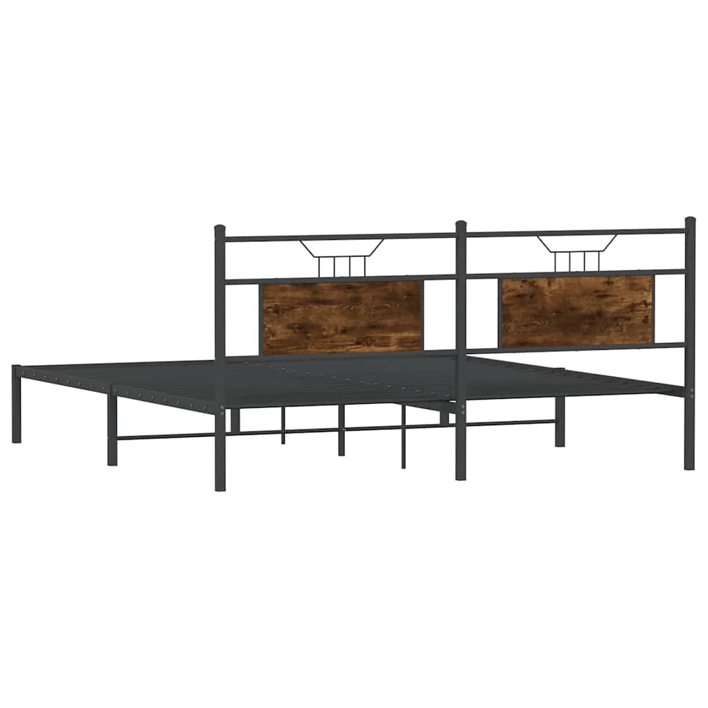 Bedframe zonder matras hout gerookt eikenkleurig 160x200 cm is nu te koop bij PeponiXL, paradijselijk wonen!