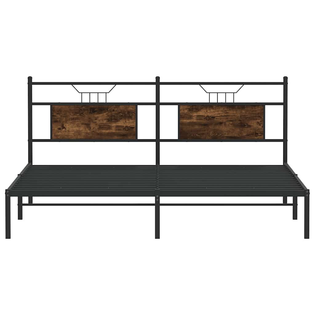 Bedframe zonder matras 183x203 cm spaanplaat gerookt eiken is nu te koop bij PeponiXL, paradijselijk wonen!