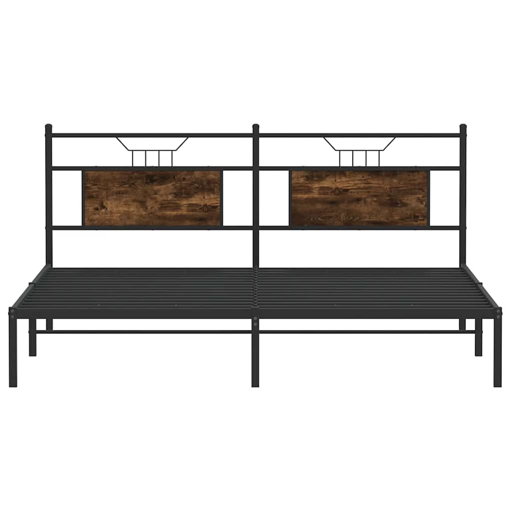 Bedframe zonder matras 183x213 cm spaanplaat gerookt eiken is nu te koop bij PeponiXL, paradijselijk wonen!