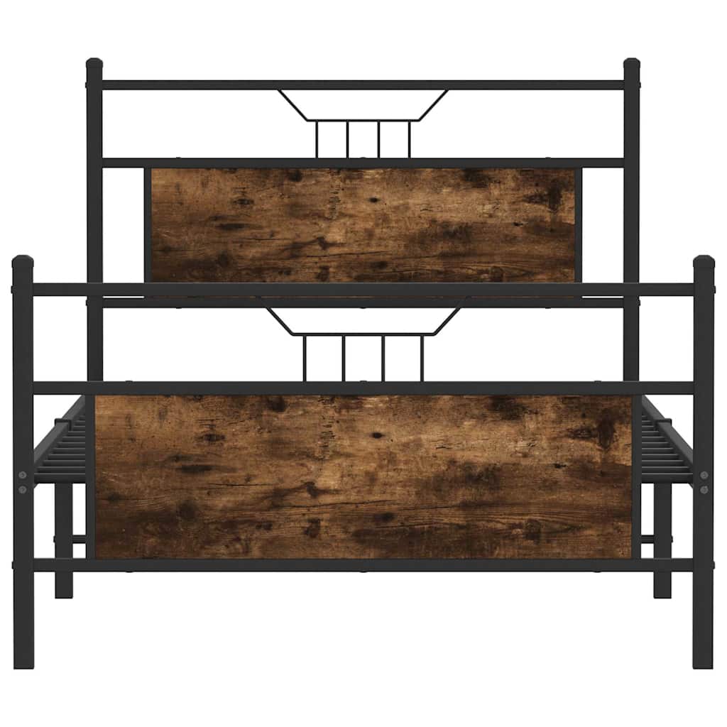 Bedframe zonder matras hout gerookt eikenkleurig 100x200 cm is nu te koop bij PeponiXL, paradijselijk wonen!