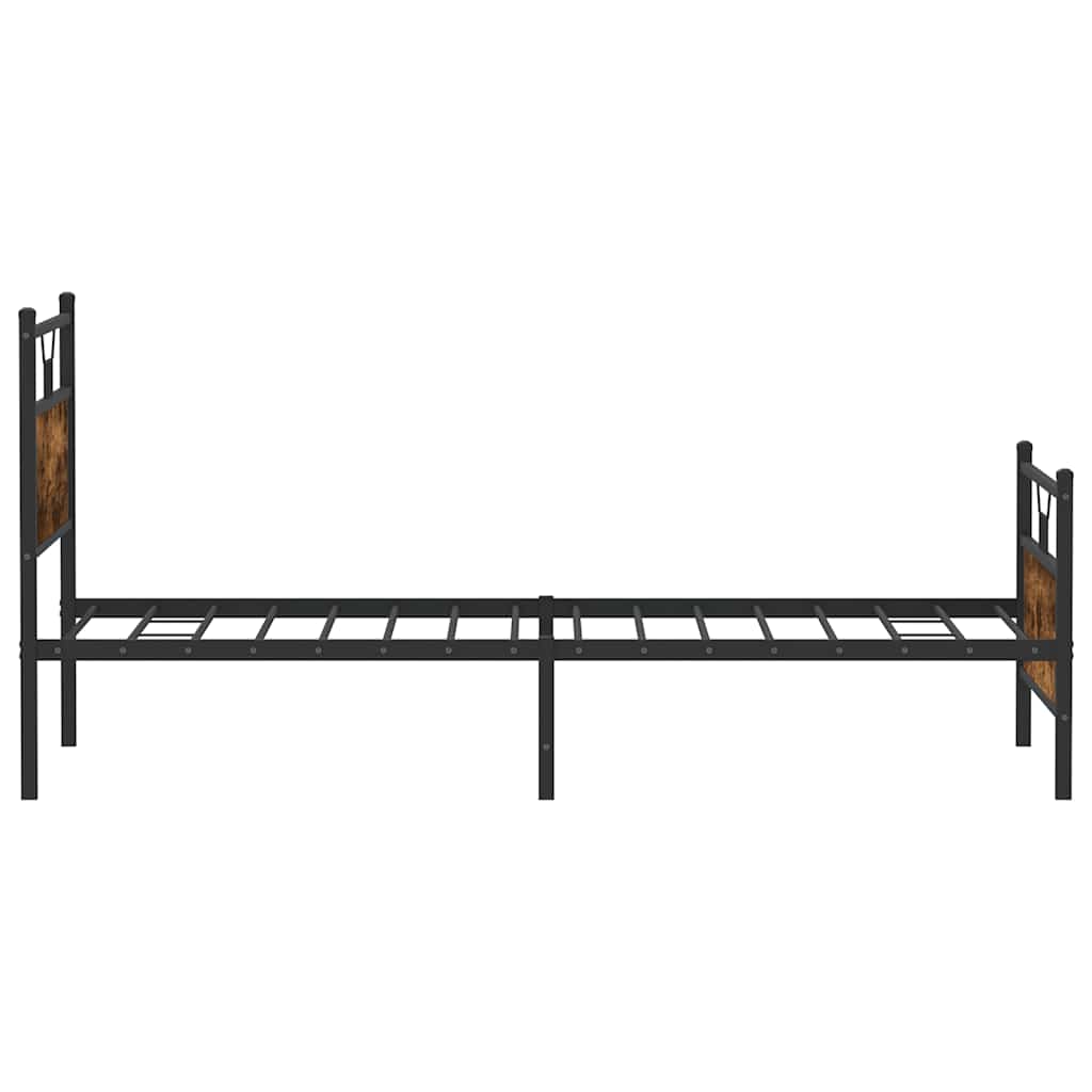 Bedframe zonder matras hout gerookt eikenkleurig 100x200 cm is nu te koop bij PeponiXL, paradijselijk wonen!