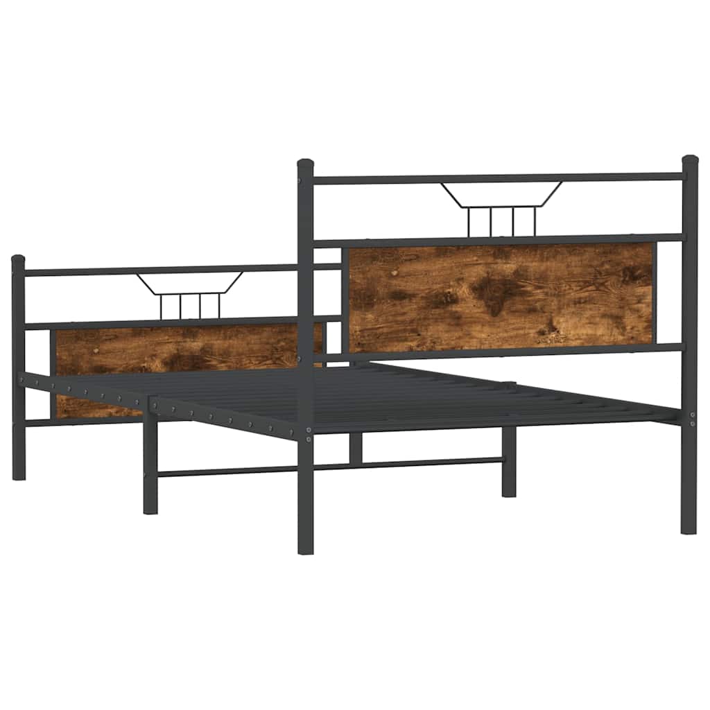Bedframe zonder matras hout gerookt eikenkleurig 100x200 cm is nu te koop bij PeponiXL, paradijselijk wonen!