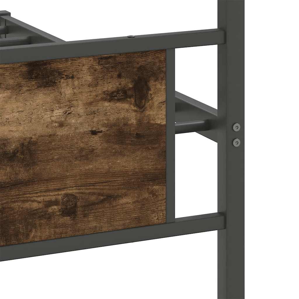 Bedframe zonder matras hout gerookt eikenkleurig 100x200 cm is nu te koop bij PeponiXL, paradijselijk wonen!