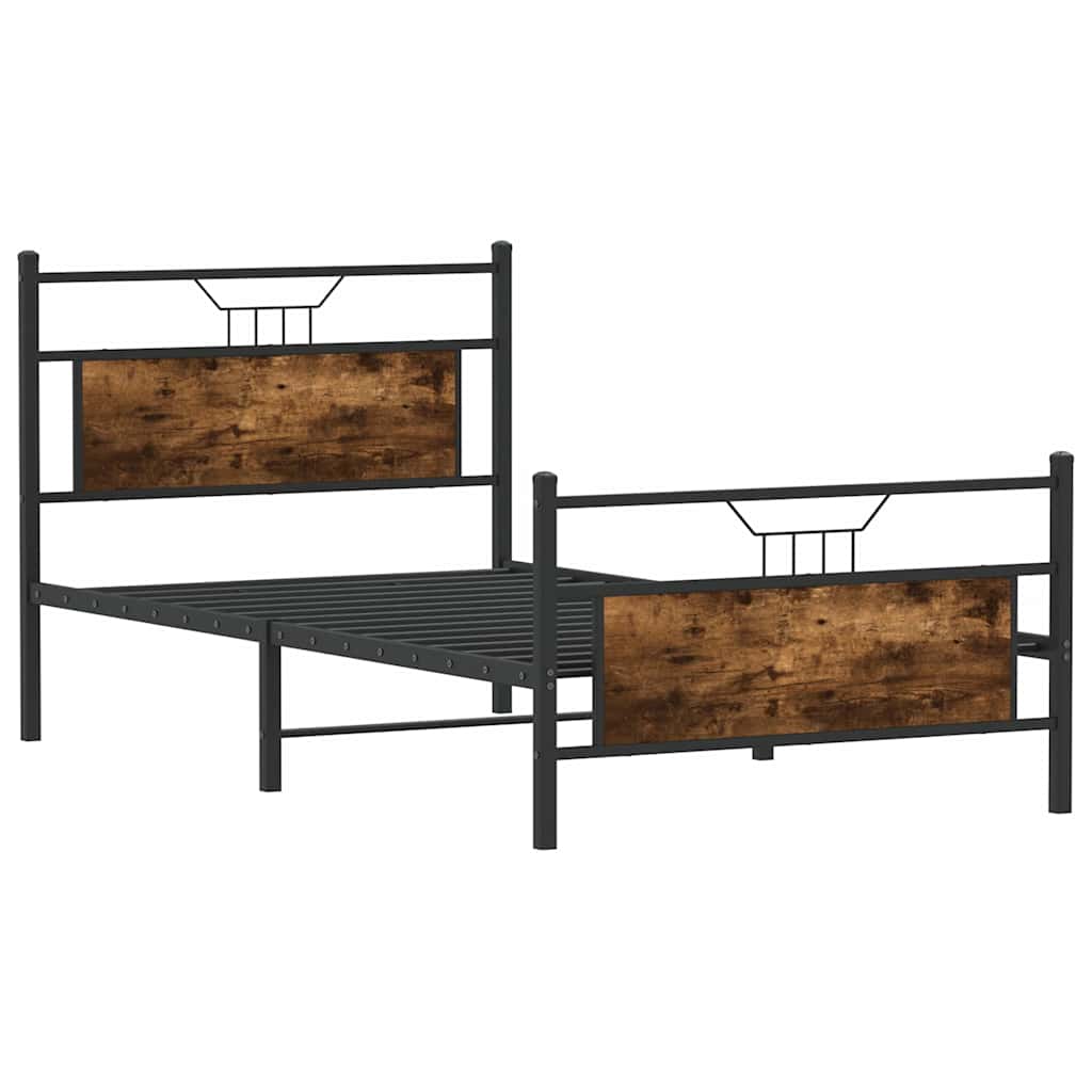 Bedframe zonder matras spaanplaat gerookt eikenkleurig is nu te koop bij PeponiXL, paradijselijk wonen!