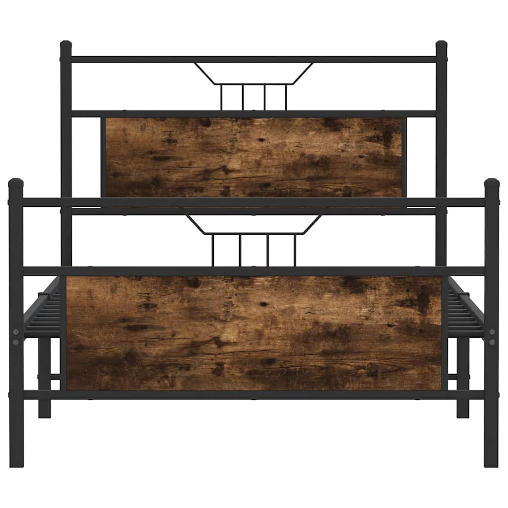 Bedframe zonder matras spaanplaat gerookt eikenkleurig is nu te koop bij PeponiXL, paradijselijk wonen!
