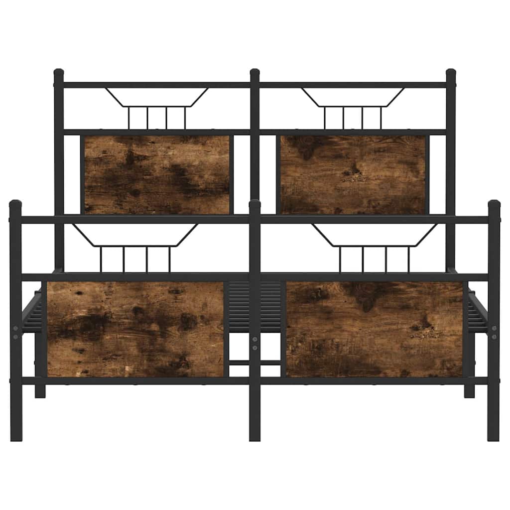 Bedframe zonder matras hout gerookt eikenkleurig 120x190 cm is nu te koop bij PeponiXL, paradijselijk wonen!