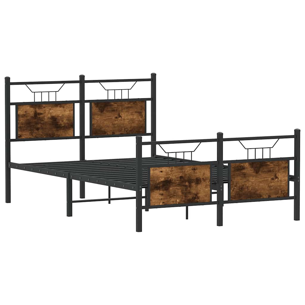 Bedframe zonder matras hout gerookt eikenkleurig 120x200 cm is nu te koop bij PeponiXL, paradijselijk wonen!