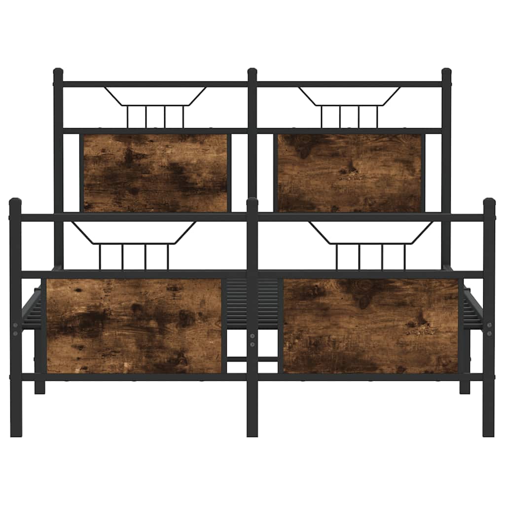 Bedframe zonder matras hout gerookt eikenkleurig 120x200 cm is nu te koop bij PeponiXL, paradijselijk wonen!