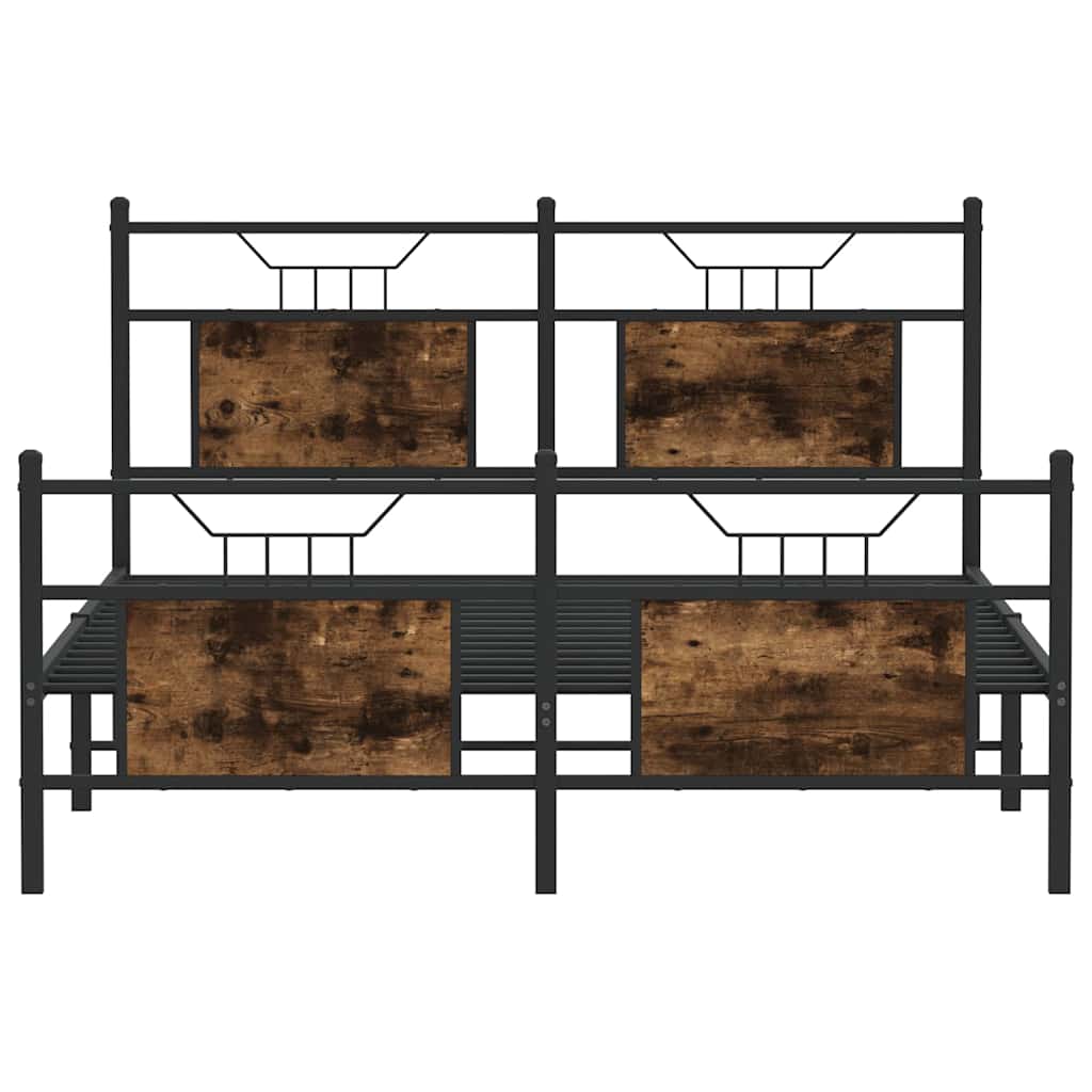 Bedframe zonder matras hout gerookt eikenkleurig 137x190 cm is nu te koop bij PeponiXL, paradijselijk wonen!