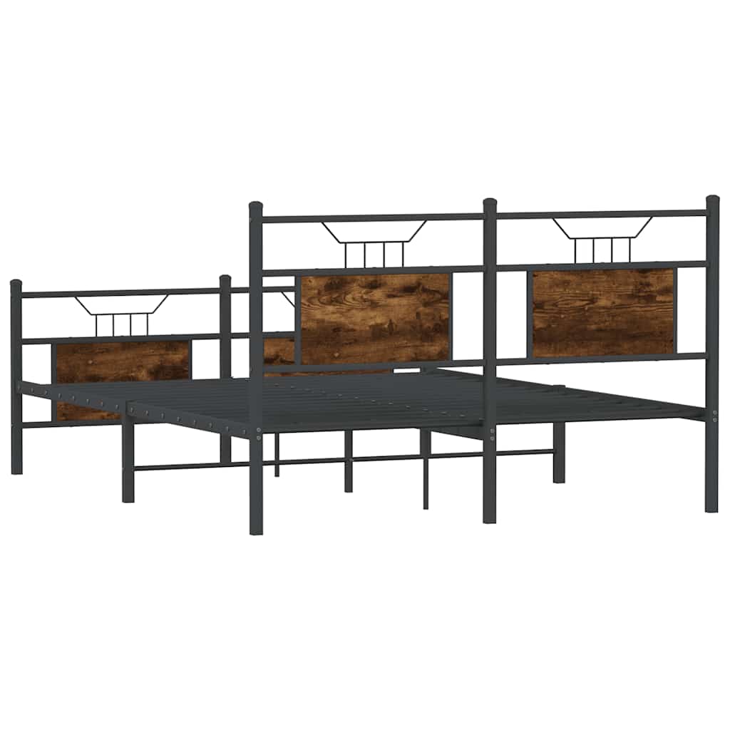 Bedframe zonder matras hout gerookt eikenkleurig 137x190 cm is nu te koop bij PeponiXL, paradijselijk wonen!