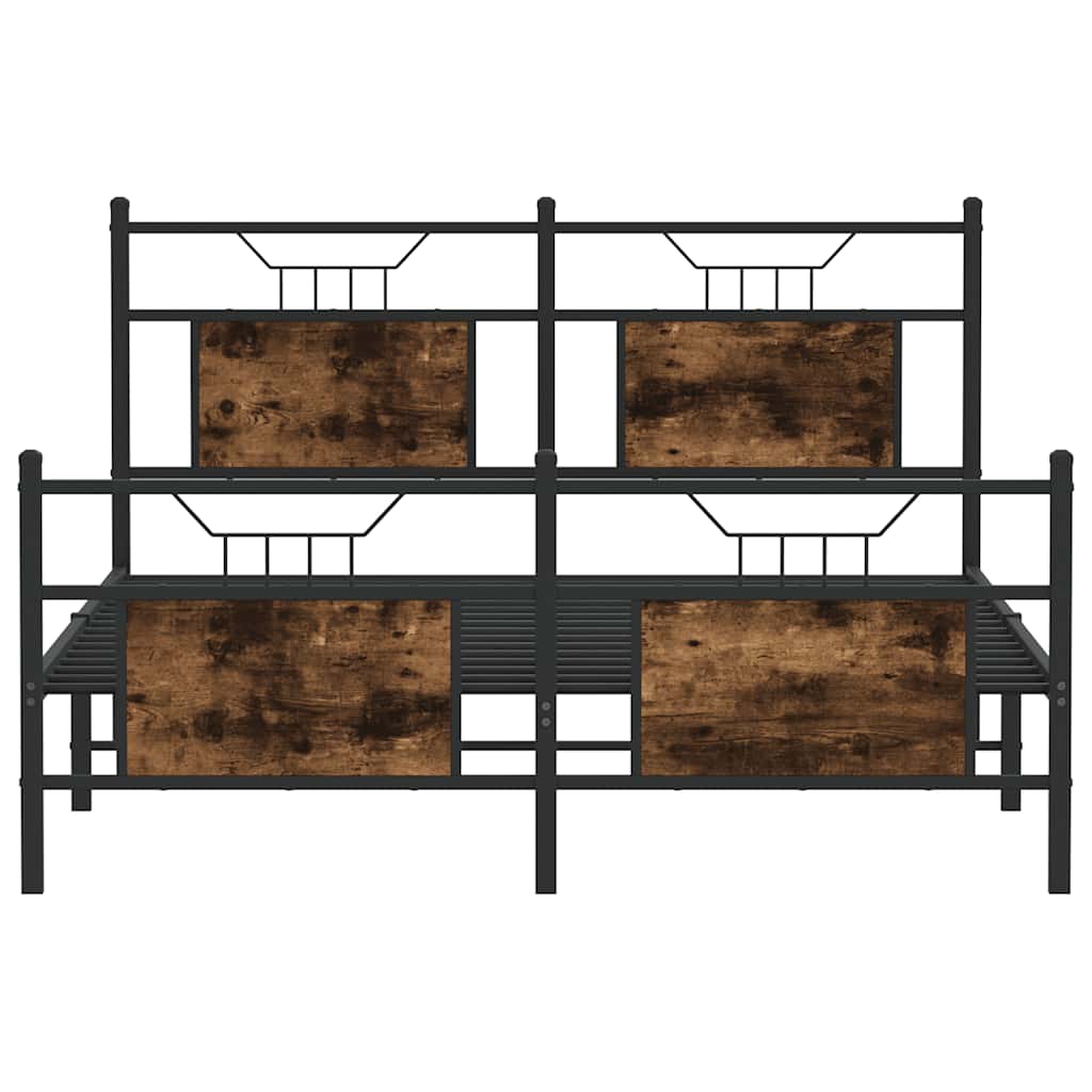 Bedframe zonder matras hout gerookt eikenkleurig 140x190 cm is nu te koop bij PeponiXL, paradijselijk wonen!