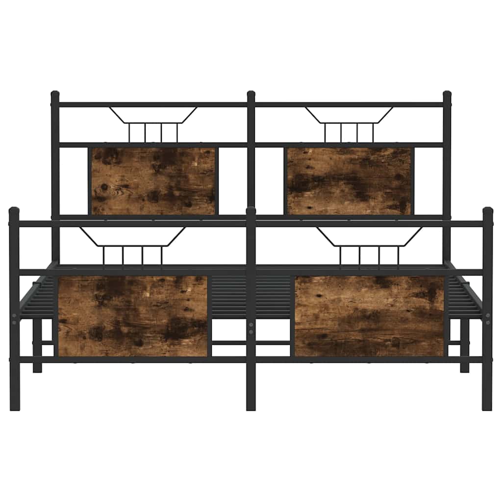 Bedframe zonder matras hout gerookt eikenkleurig 140x200 cm is nu te koop bij PeponiXL, paradijselijk wonen!